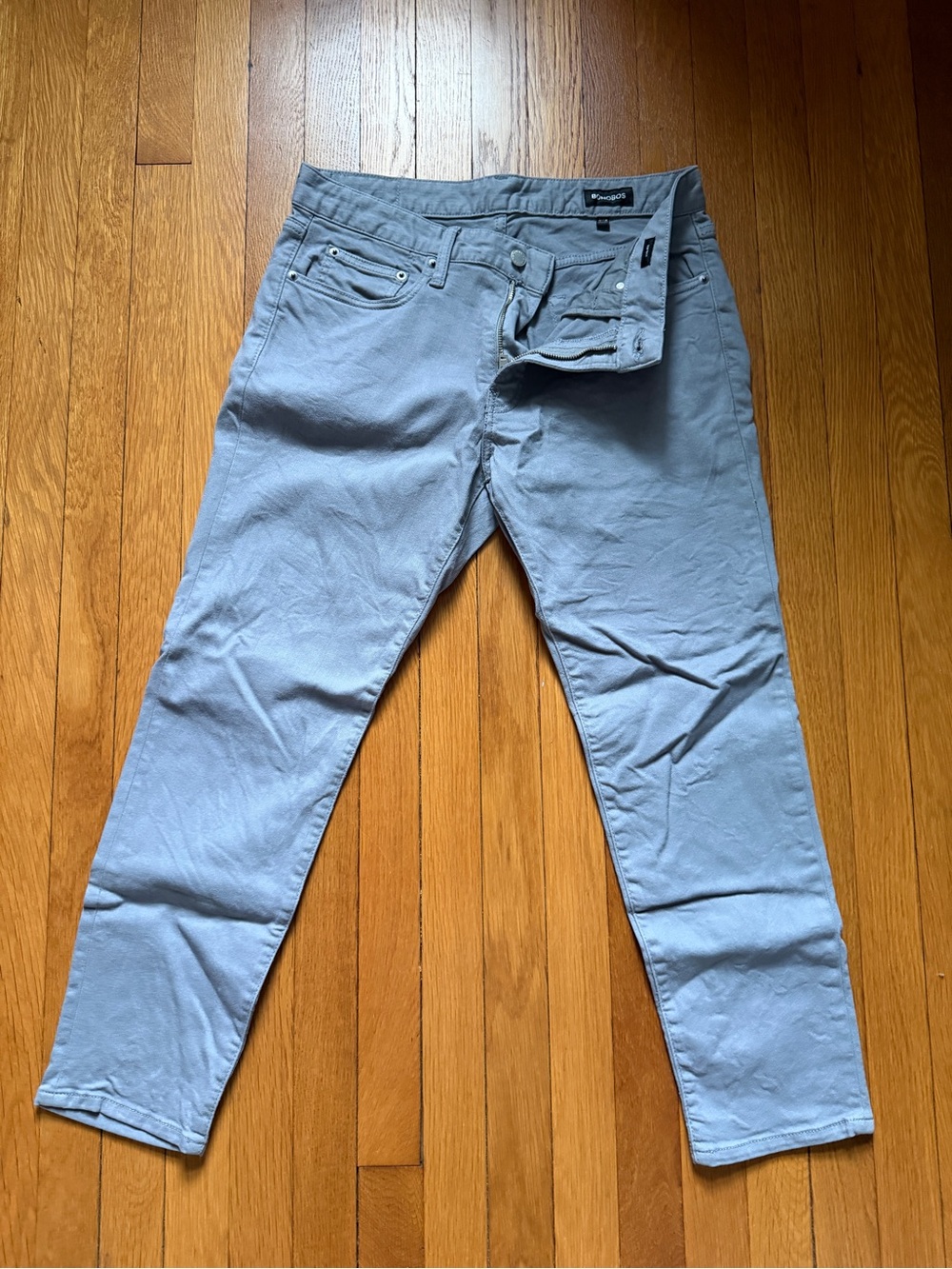 Men's Light Grey Bonobos Slim Taper Jeans, 32x28